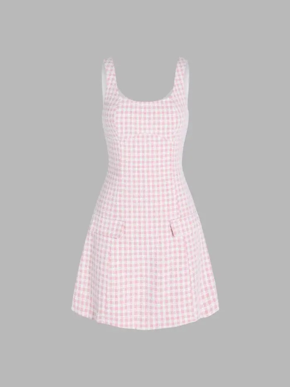 Cider Pink Plaid Scoop-Neck Mini Dress - Picture 1 of 2